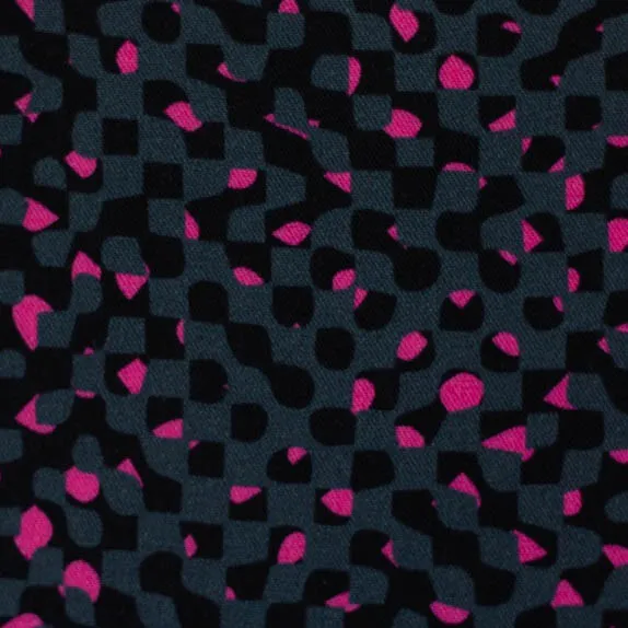 Viscose zwart met roze Fall Grids - Thorsten Bergen